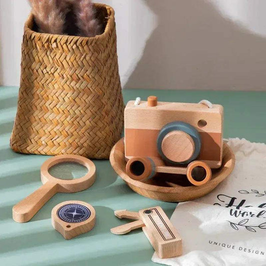 Wooden Montessori Adventure Set With Telescope Compass Magnifier Educational Toy For Kids - ToylandEU™