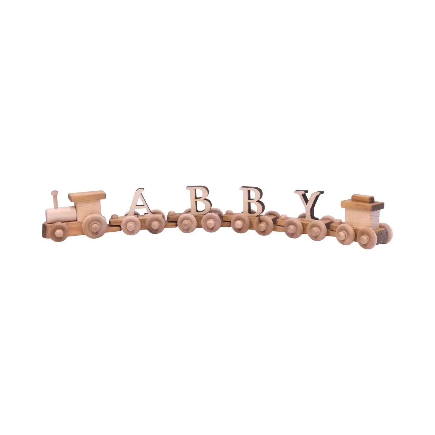 AmishToyBox.com Wooden Name Train Toy, Custom ABC Letter Train, Amish-Made - ToylandEU