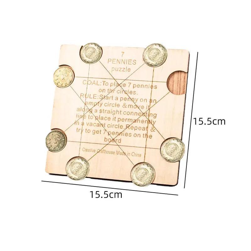 Wooden Penny Puzzle Brain Teaser For All Ages - ToylandEU™