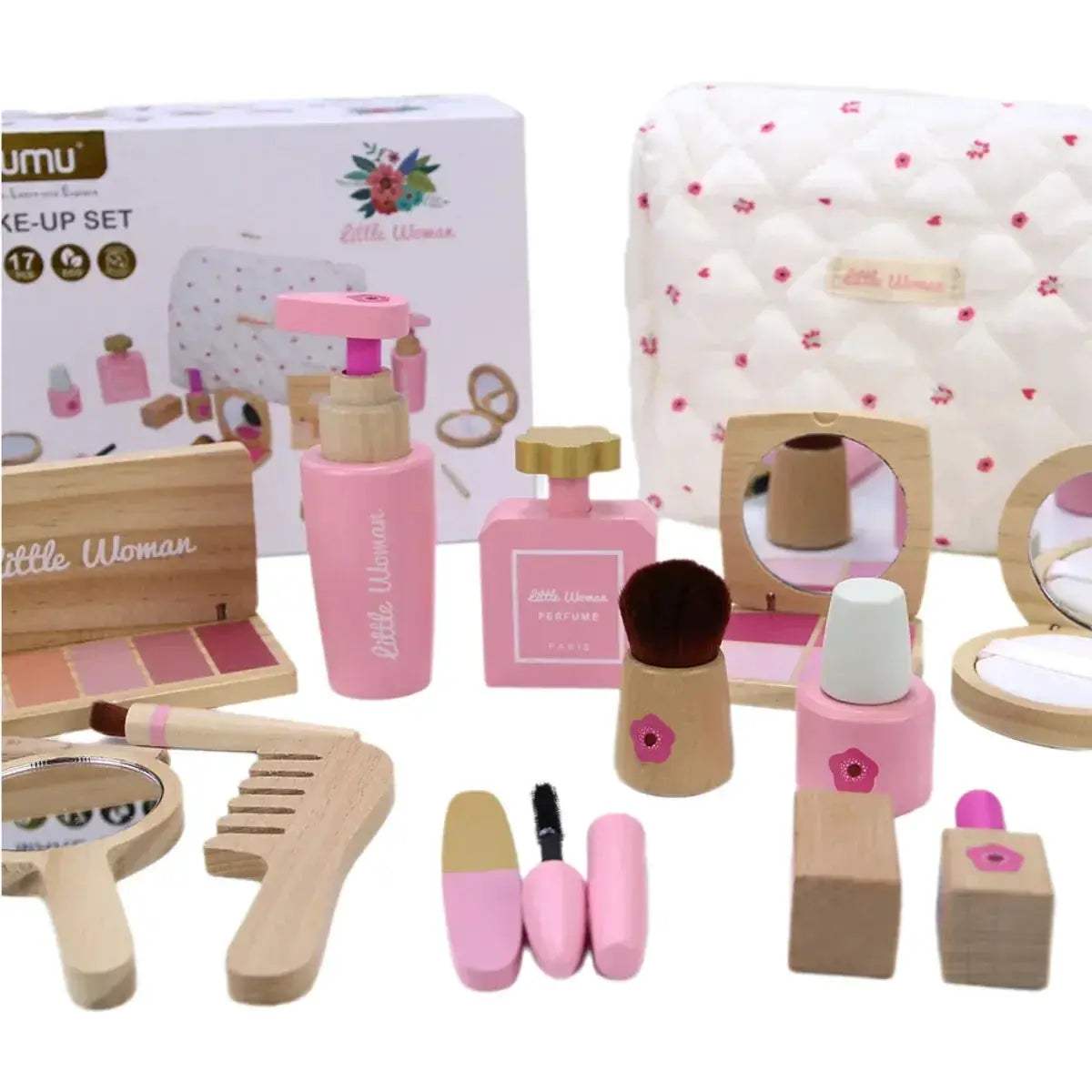 Wooden Pretend Makeup Set For Kids Safe Creative Play - ToylandEU
