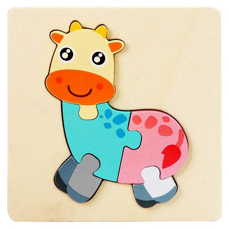 Wooden Puzzle | 3D Cartoon Animals | Toylandeu