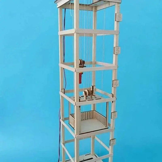 Wooden Six-story Elevator Model Kids Science Toy Funny Technology Physics Kit Educational Toys for Children Learning Toy - ToylandEU™