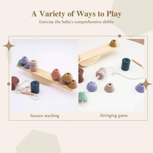 Wooden Threading Toys For Kids Montessori Blocks Safe - ToylandEU™