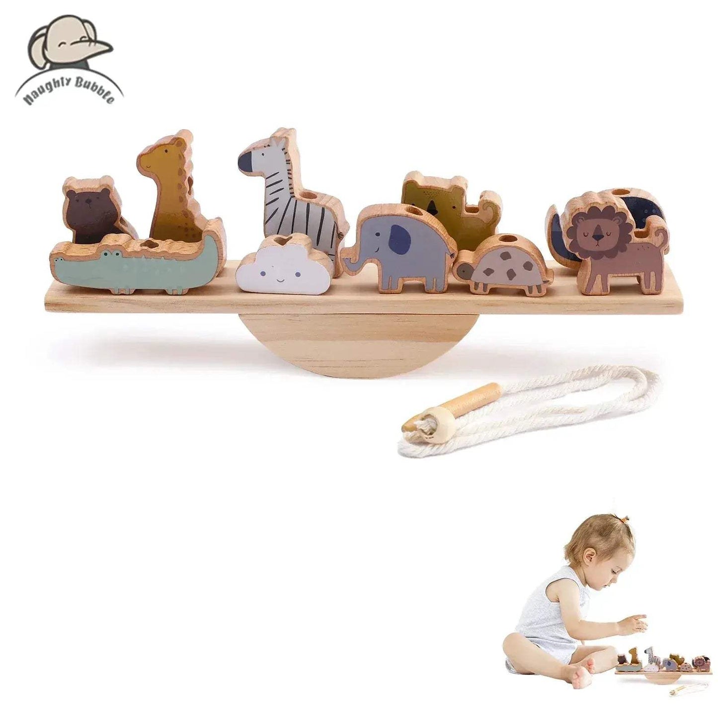 Wooden Threading Toys For Kids Montessori Blocks Safe - ToylandEU™