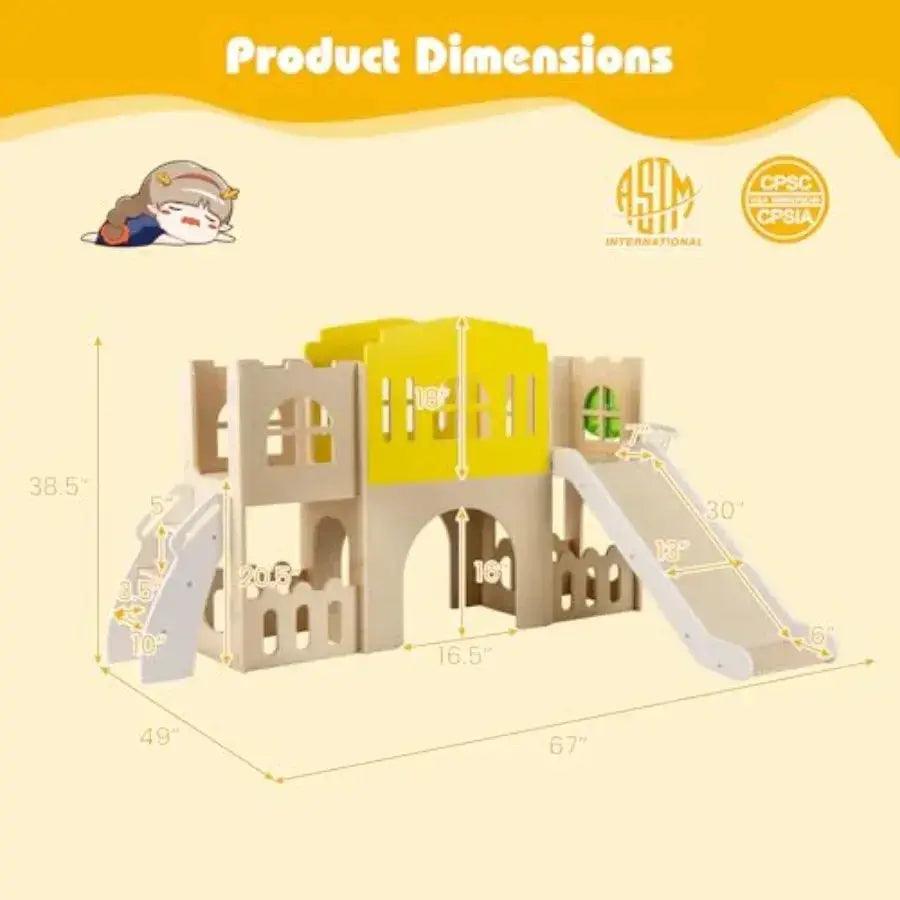 Wooden Toddler Slide 7 In 1 Climber Playset Indoor Fun - ToylandEU™