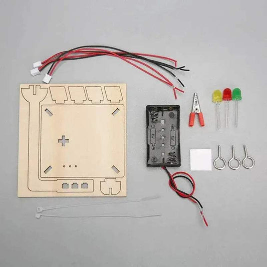 Wooden Traffic Lights Model Kids Science Toy Funny Technology Physics Teaching Aids Kit Learning Educational Toys for Children - ToylandEU™