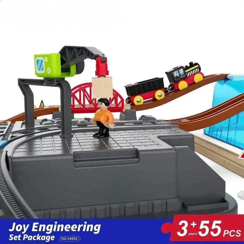 Wooden Train Set With Magnetic Tracks And DIY Build - ToylandEU