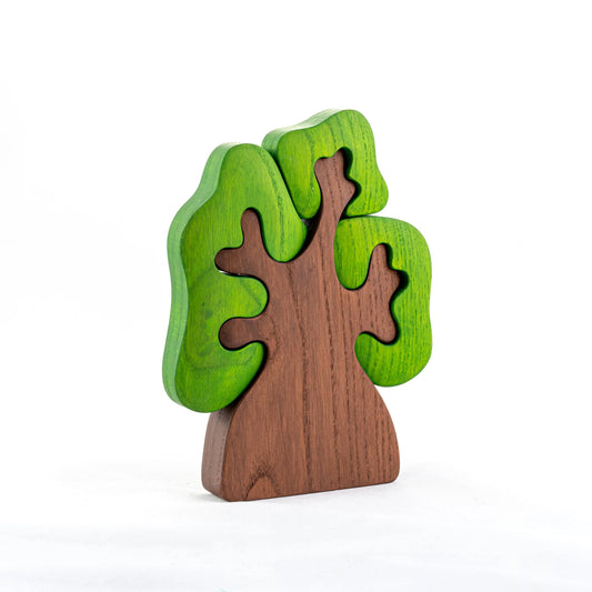 Wooden Tree Puzzle With Removable Crowns For Seasonal Play - ToylandEU