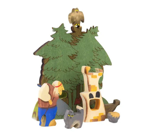 Wooden Witch Baba Yaga Puzzle Set For Creative Kids - ToylandEU