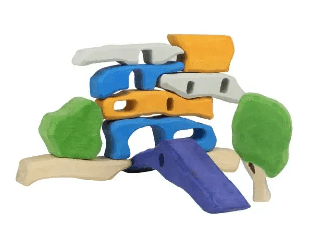 Wooden Puzzle House With 11 Colorful Blocks For Open Play - ToylandEU
