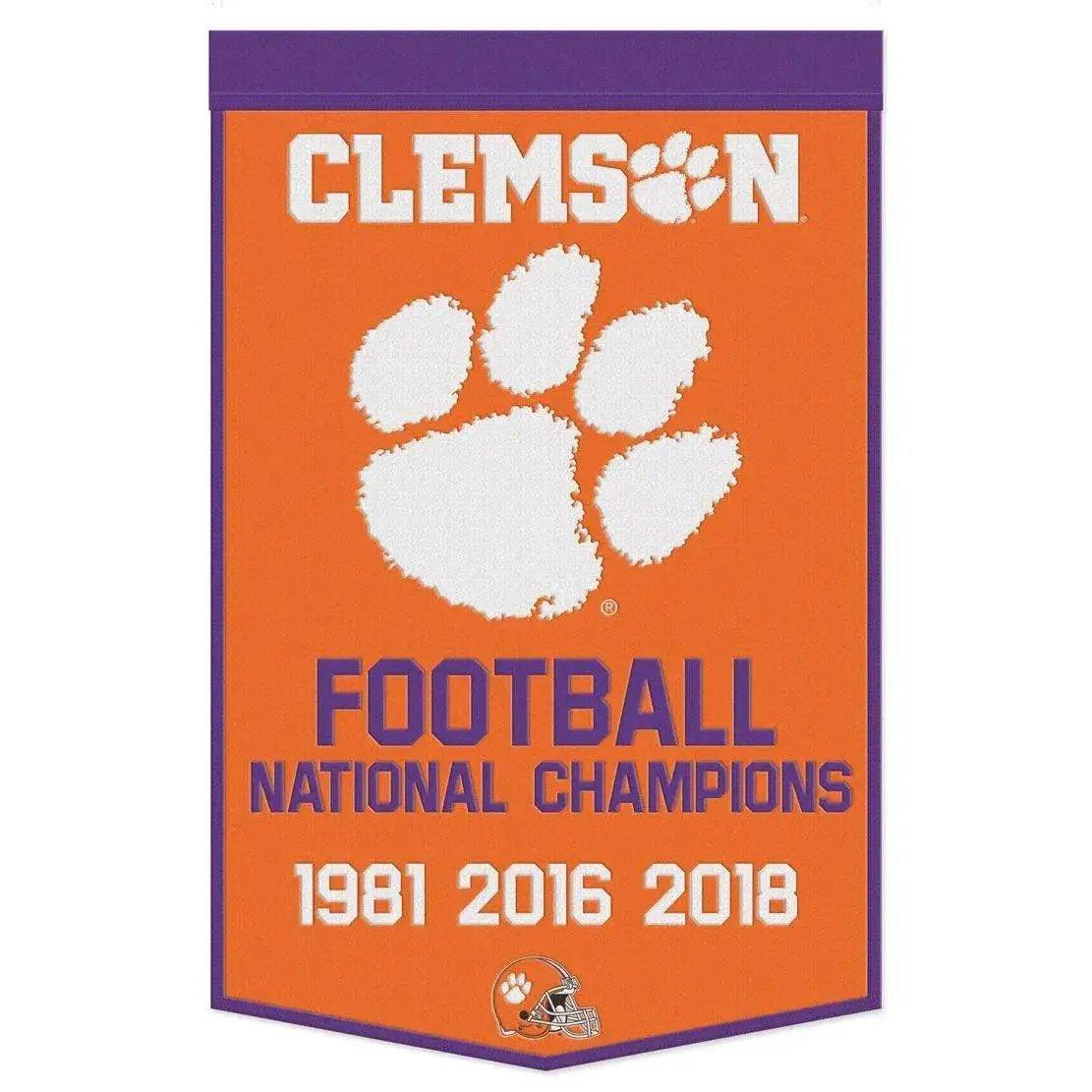 Clemson Tigers Wool Banner 24x38 Dynasty Champ Design - ToylandEU™