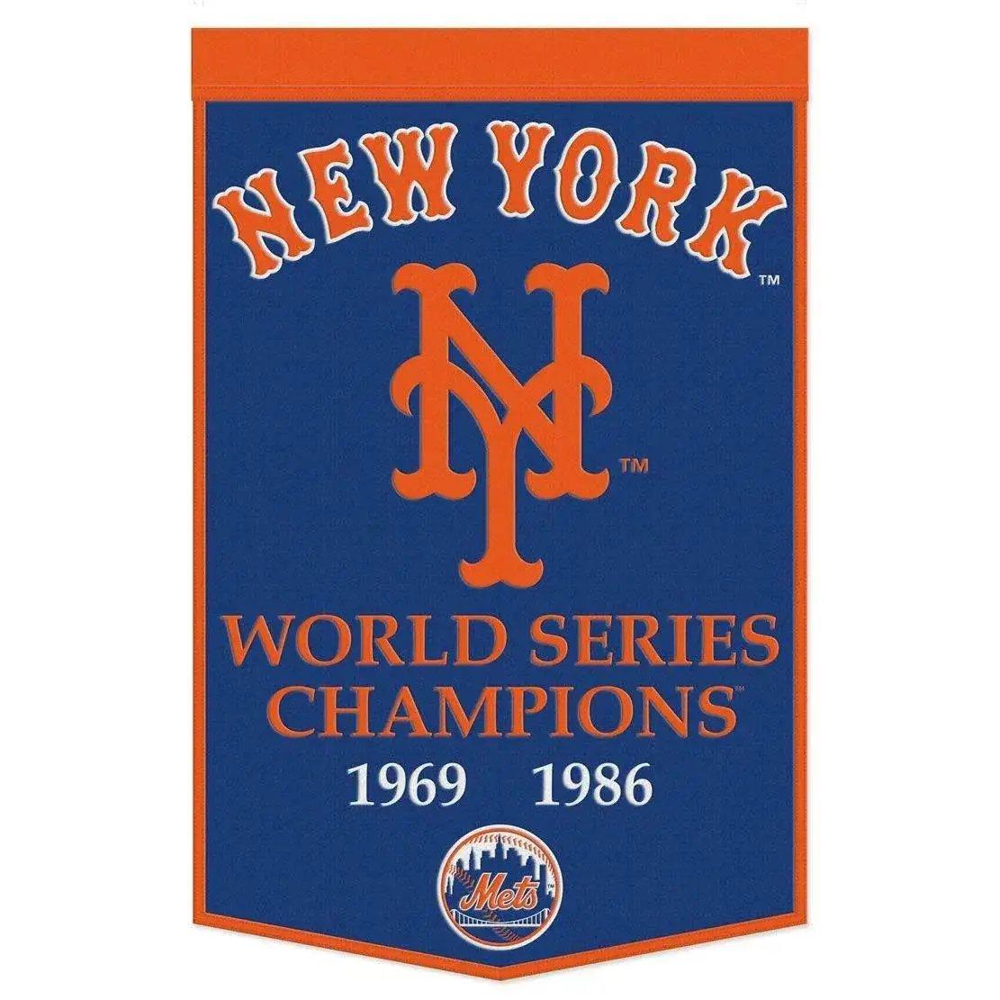 New York Mets Wool Banner 24x38 Dynasty Champ Design - ToylandEU™