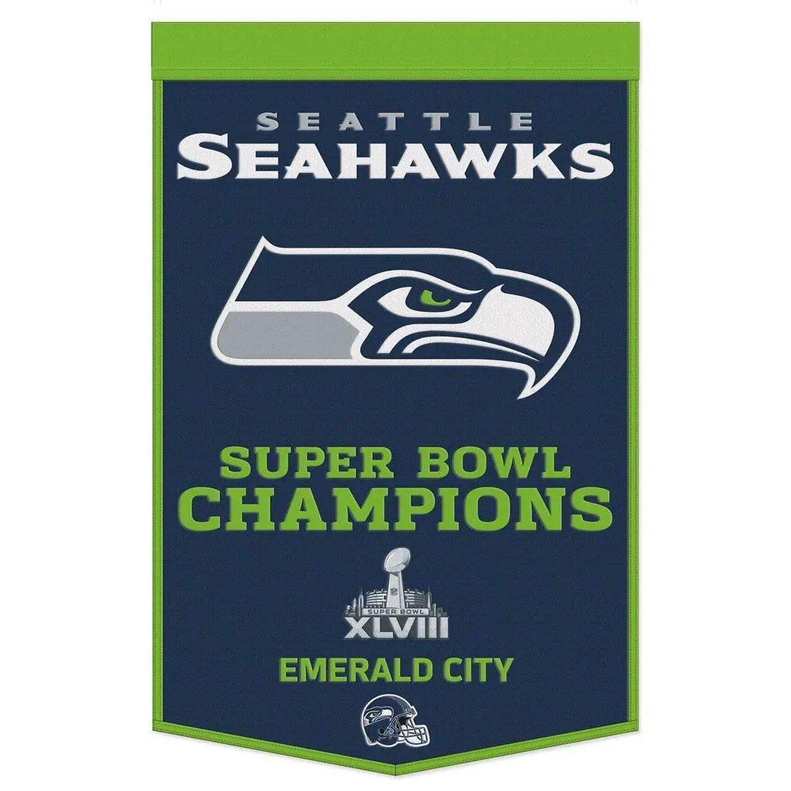 Seattle Seahawks Wool Banner 24x38 Dynasty Champ Design - ToylandEU™