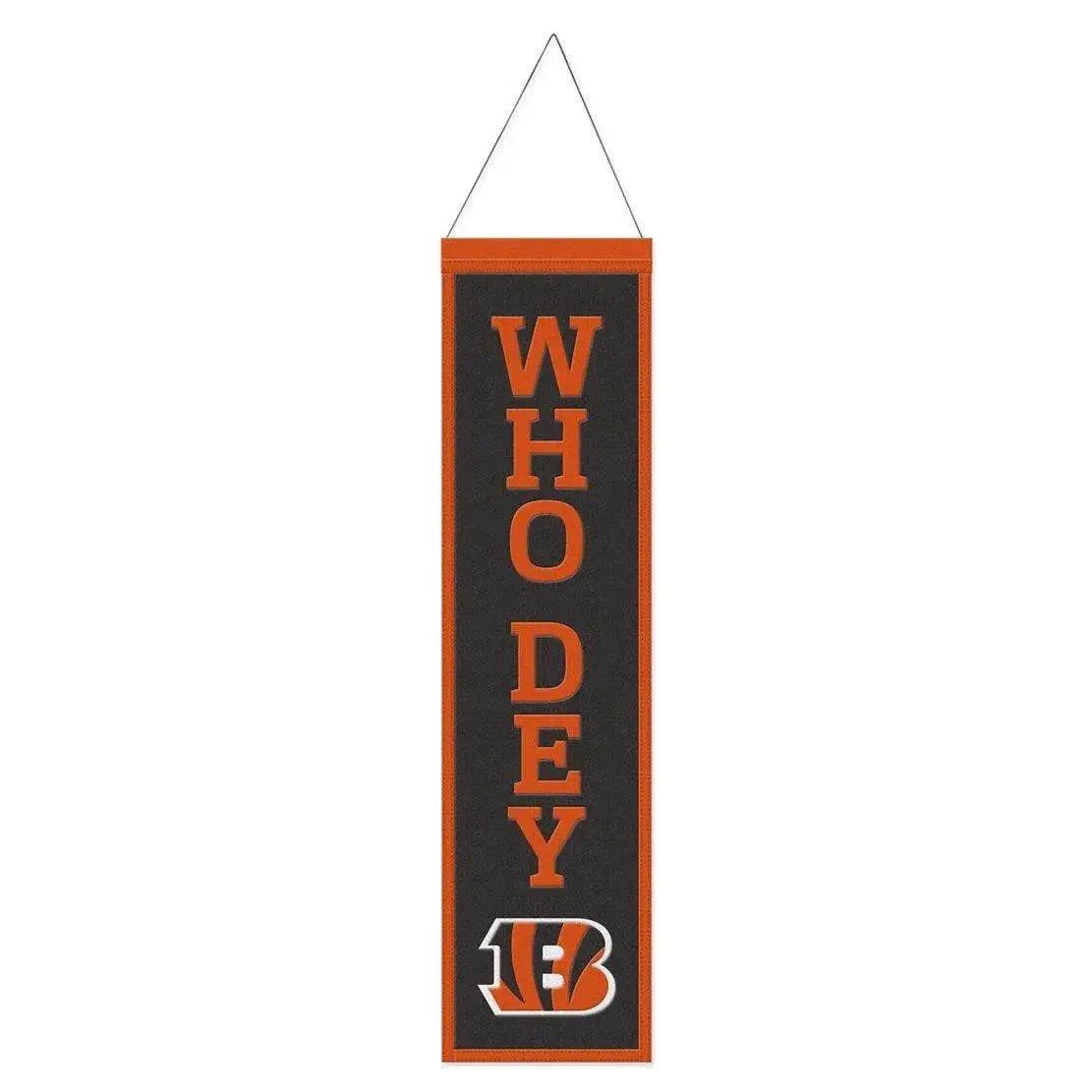 Cincinnati Bengals Wool Banner 8x32 Heritage Slogan - ToylandEU™