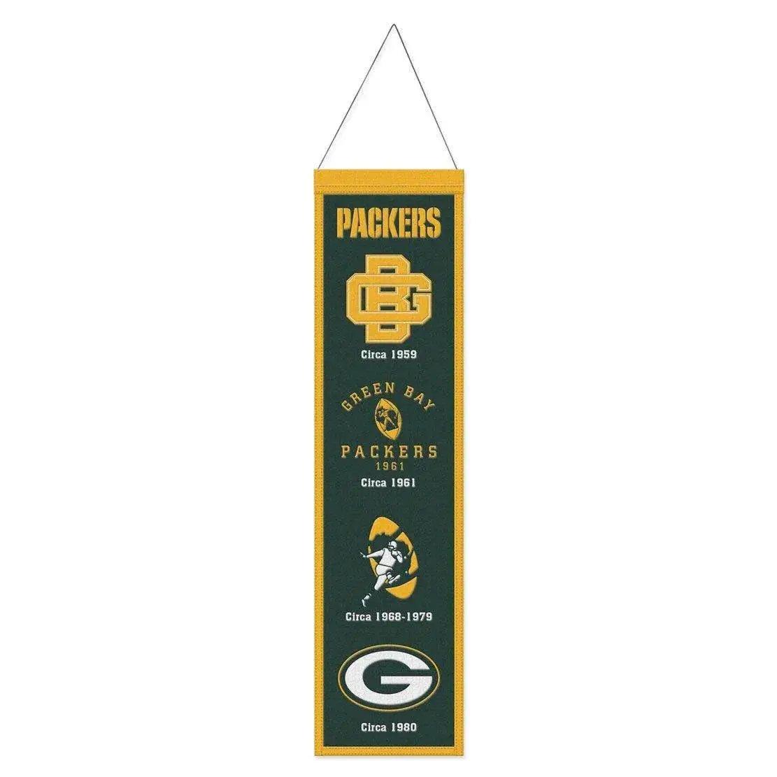 Green Bay Packers Wool Banner 8x32 Heritage Evolution - ToylandEU™