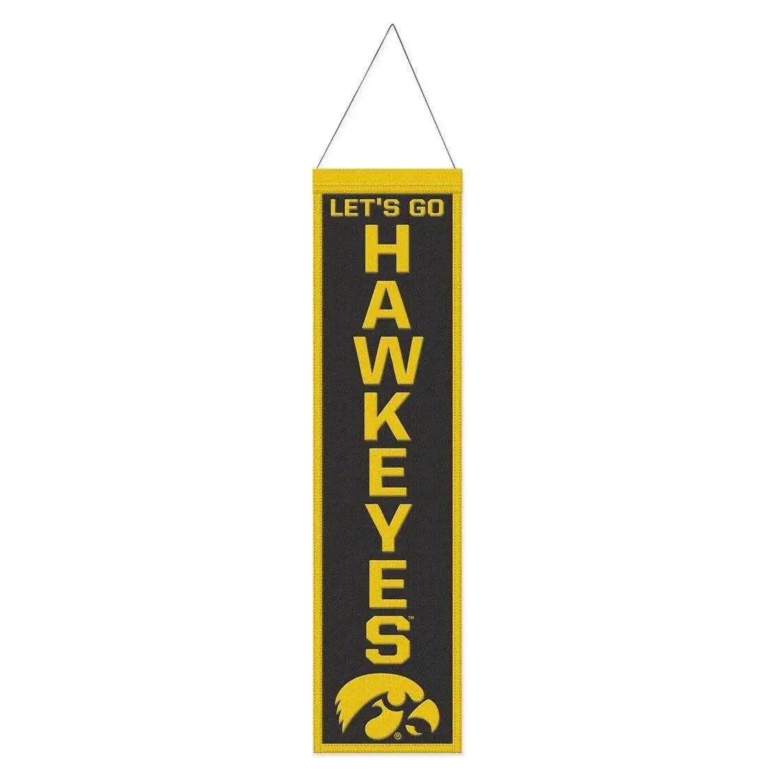 Iowa Hawkeyes Wool Banner 8x32 Heritage Slogan Design - ToylandEU™