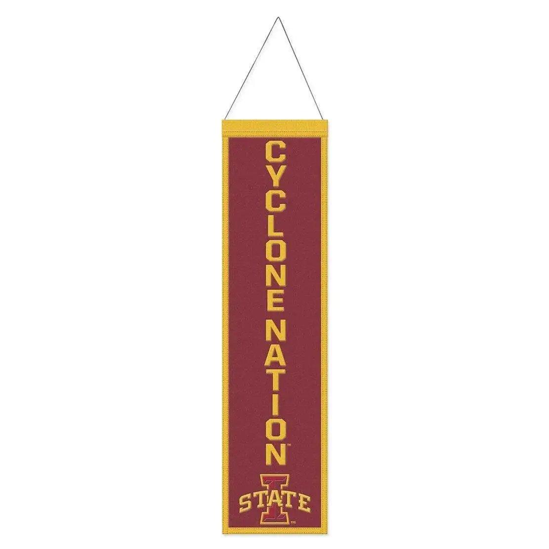 Iowa State Cyclones Wool Banner 8x32 Heritage Slogan Design - ToylandEU™
