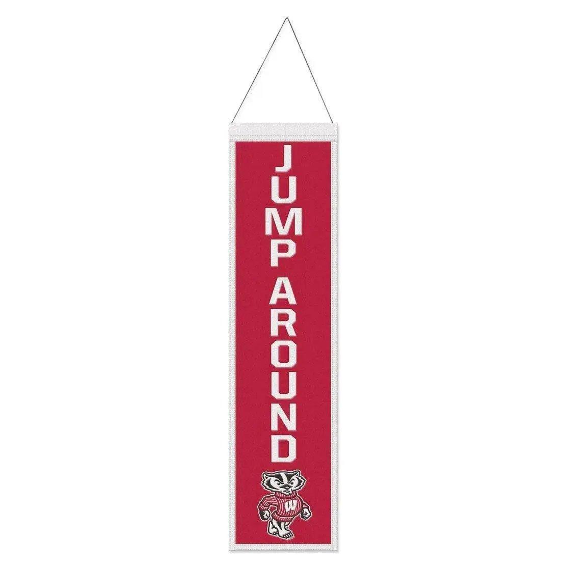 Wisconsin Badgers Wool Banner 8x32 Heritage Slogan Design - ToylandEU™