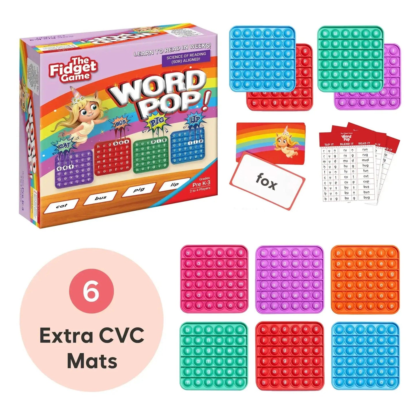 Word Pop Bundle Extra Six CVC Mats For Large Groups - ToylandEU™
