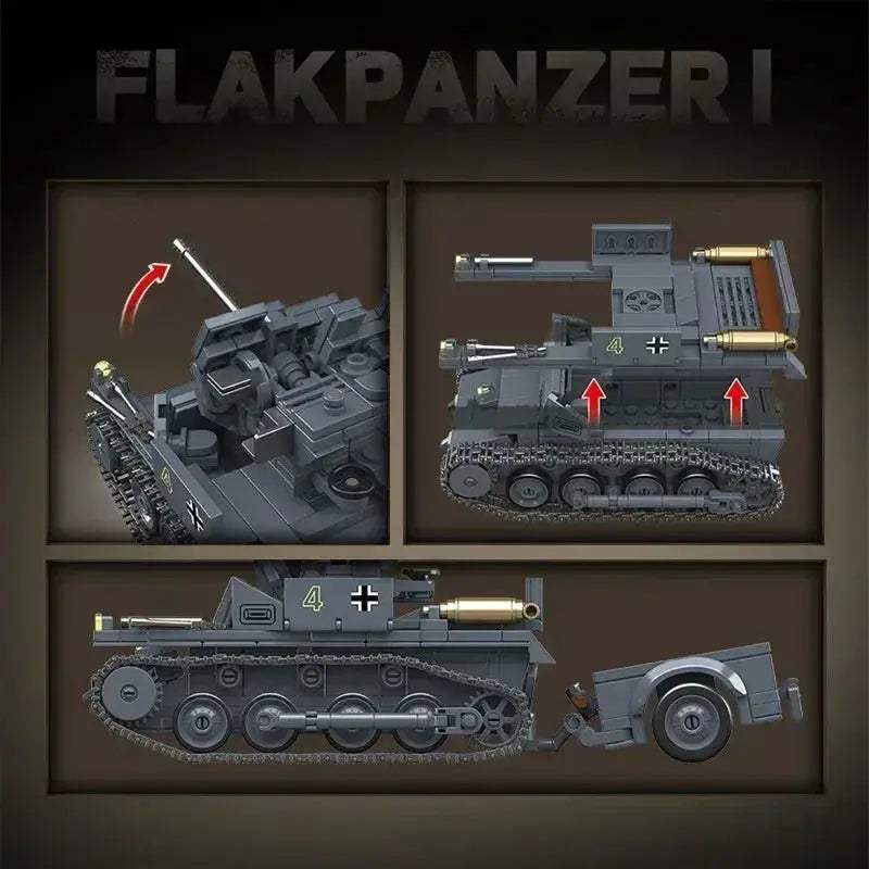 World War II Tank Building Block Set Anti Aircraft - ToylandEU