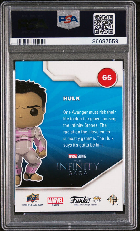 2023 UPPER DECK FUNKO POP MARVEL HULK PLATINUM #65 PSA 10 - ToylandEU