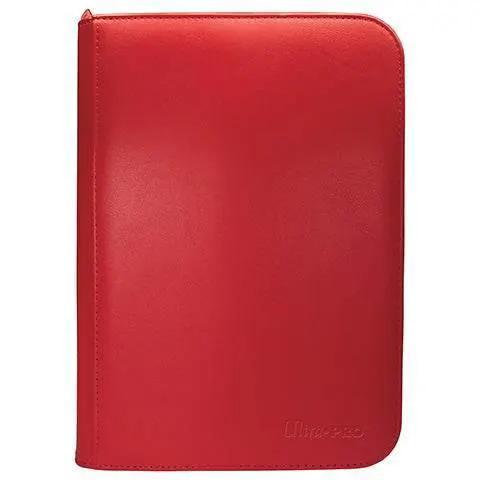 Vivid 4 Pocket Zippered PRO Binder Red Leatherette Cover - ToylandEU™