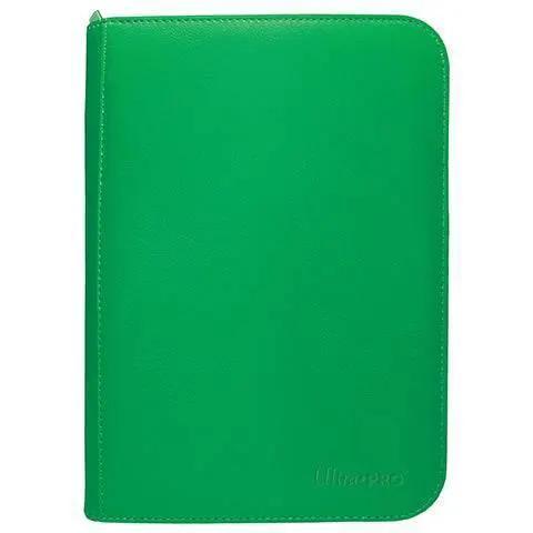 Vivid 4 Pocket Zippered PRO Binder Green Padded Leatherette - ToylandEU™