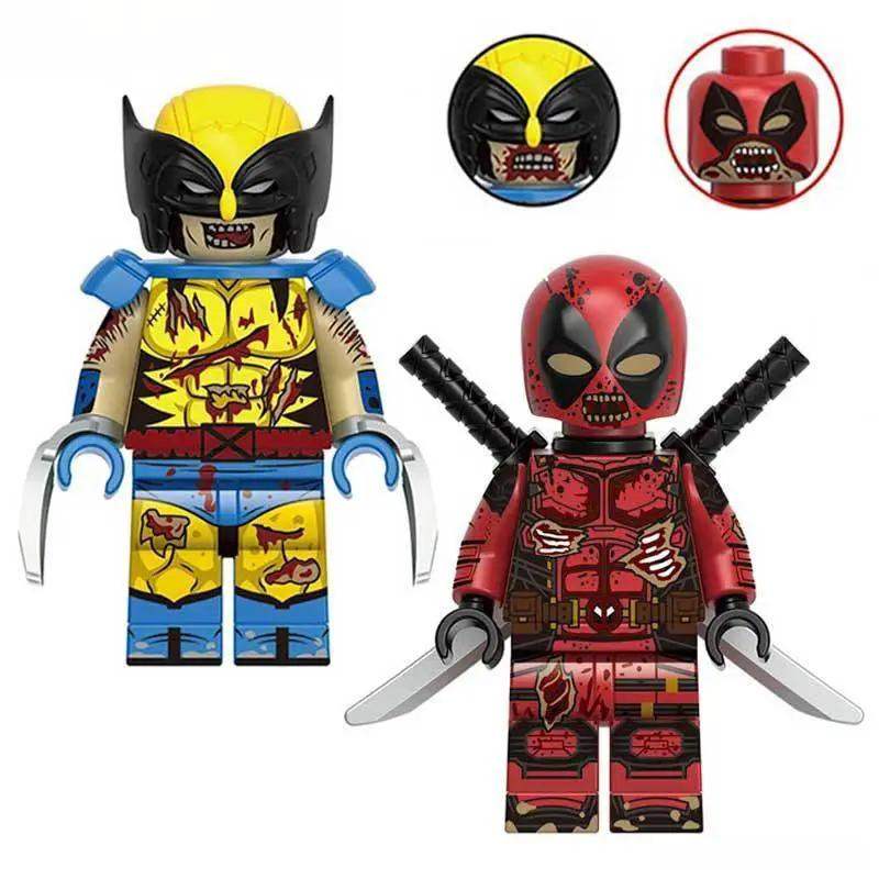 Zombie Deadpool & Wolverine SET OF 2 Marvel MCU Lego Minifigures Custom Toys - Minifigure Toys