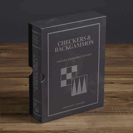 Checkers & Backgammon | Vintage Bookshelf Edition