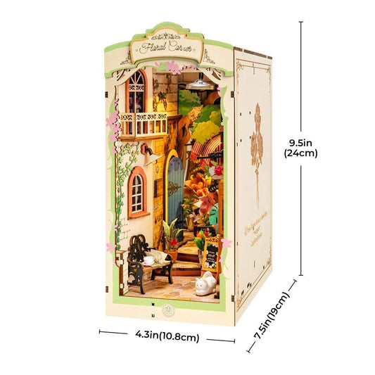 DIY Book Nook Kit | 3D Wooden Shelf Insert | Floral Design | Adult Craft Gift