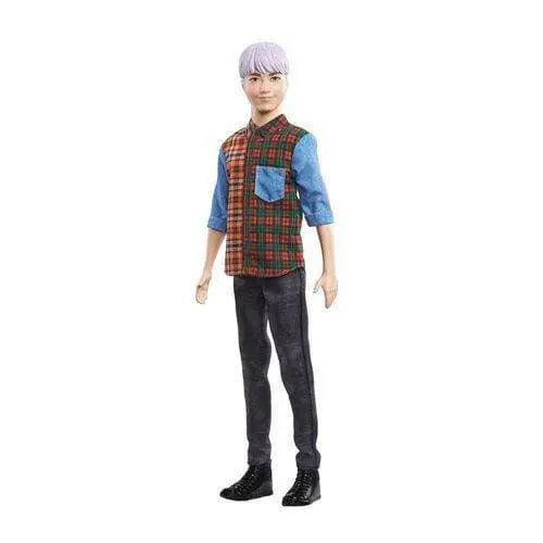 Ken Fashionistas Doll With Purple Hair And Plaid Shirt