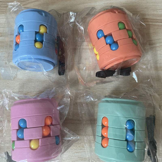 Cube Gyro Fidget Toy | Plastic, Blue Green Pink Orange