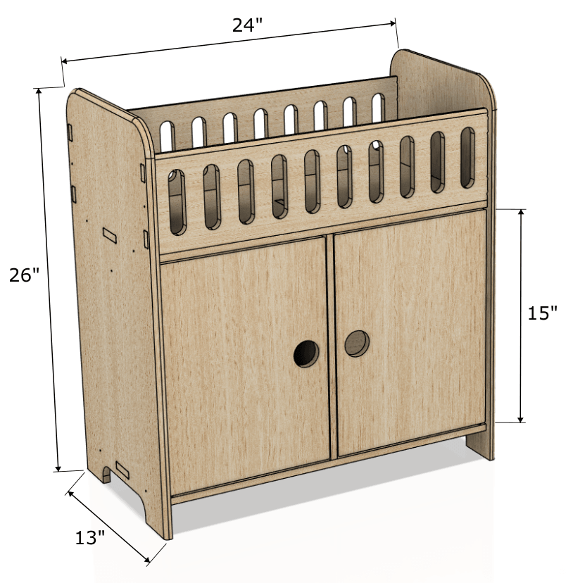 Wooden Doll Crib | With Storage |Toylandeu™