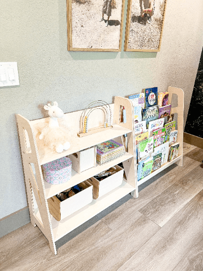 Montessori Toy Shelf | 3 Tier Storage | Baltic Birch Wood | Medium