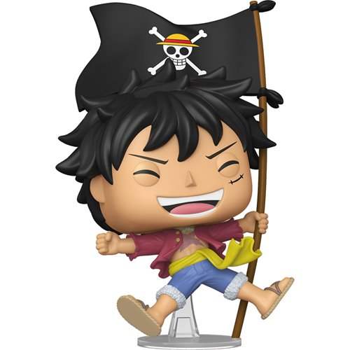 Funko Pop Figure | One Piece Luffy | With Flag Number 2214 | Anime Collectible