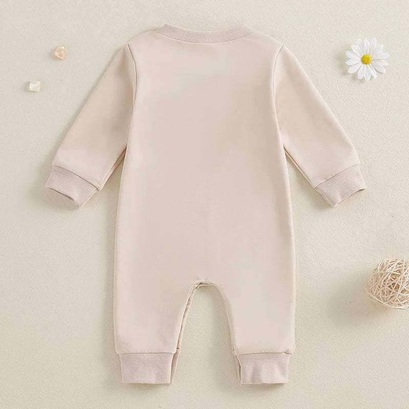 Baby Girl Simple Jumpsuit | Apricot | Long Climbing Style | 0-18 Months