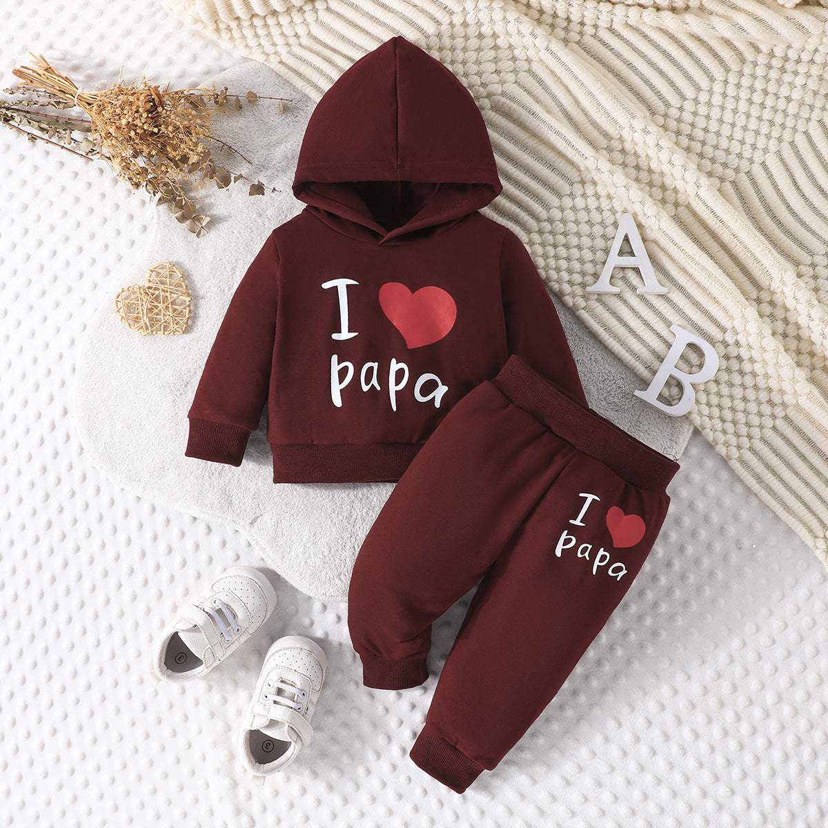 Kids' Hooded Printed Sweater And Trousers Set | Cartoon And Letter Prints | Seven Colors