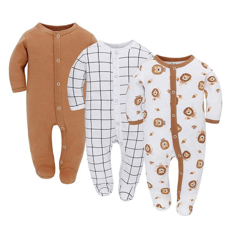 Baby Long-Sleeve Romper 3-Piece Set | Fox Raindrop And Unicorn Designs