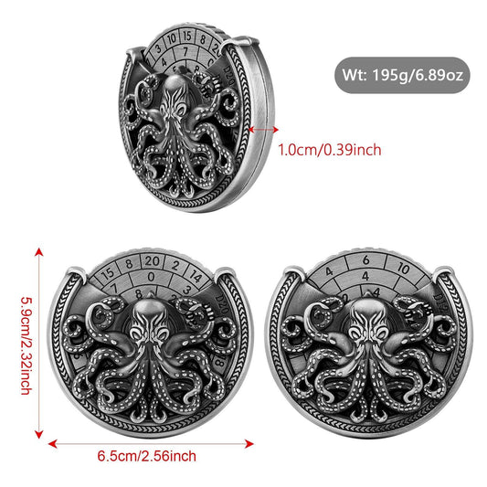 Vintage Metal Octopus Dice Turntable Game | Gift Box