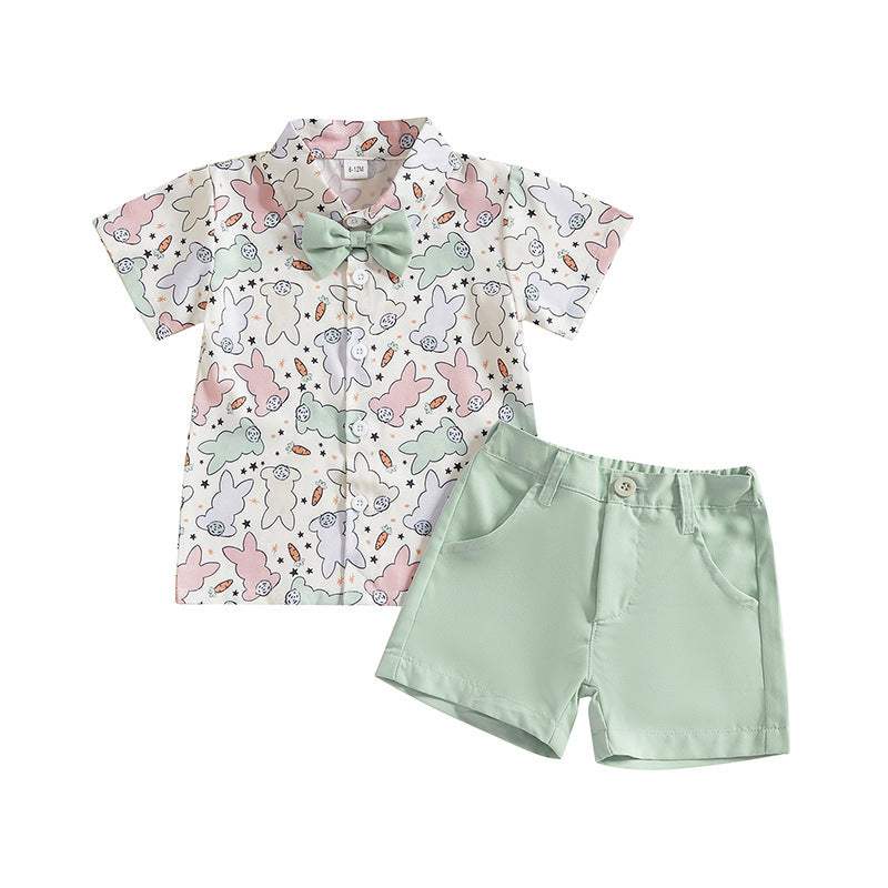 Kids' White Shirt And Shorts Set | Two-Piece | 80-120 cm