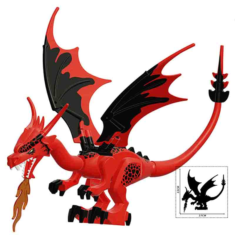 Red Dragon Big Fig LEGO Compatible Minifigure Oversized Collectible
