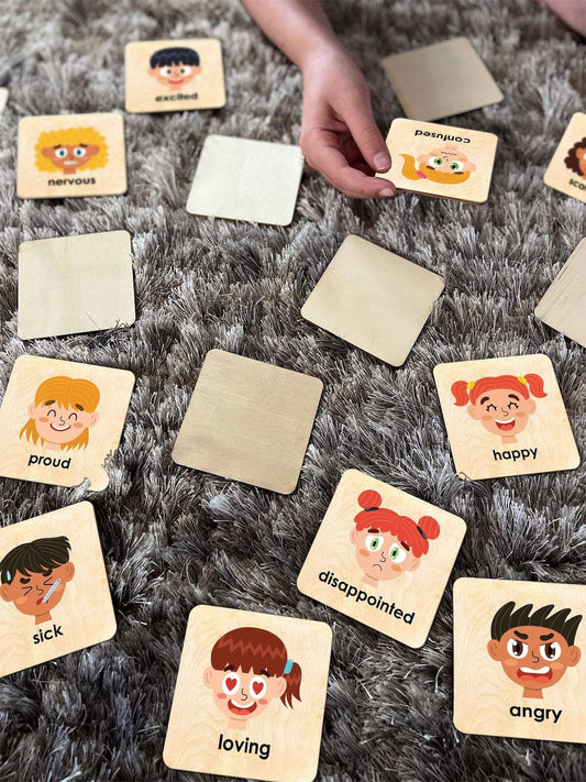 Montessori Memory Game | Emotion Match Cards | 24 Piece Set | For Toddlers