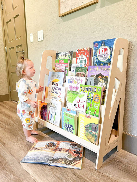 Bookshelf | Hidden Storage | Pre Sanded | Montessori Kids
