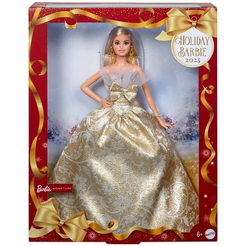 Barbie Holiday Doll 2025 With Silver Gold Damask Gown