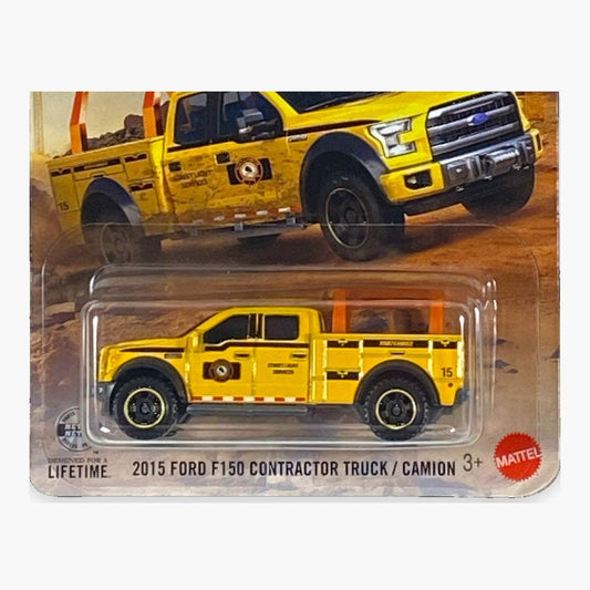 Matchbox F-150 Toy | Contractor Edition Diecast | Yellow Graphic Decal | 1:64