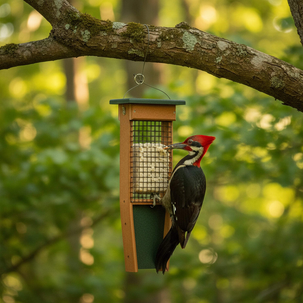 Suet Bird Feeder | Holds Two Cakes | Durable Poly Lumber | For Woodpeckers