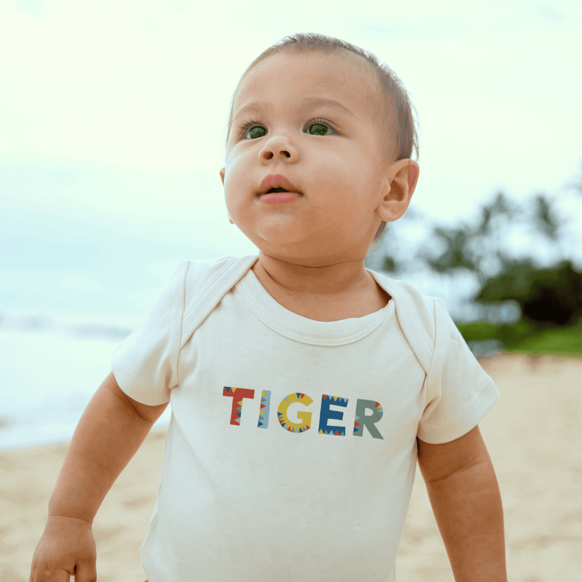 Baby Bodysuit | Organic Cotton | Tiger Graphic Print | Infants