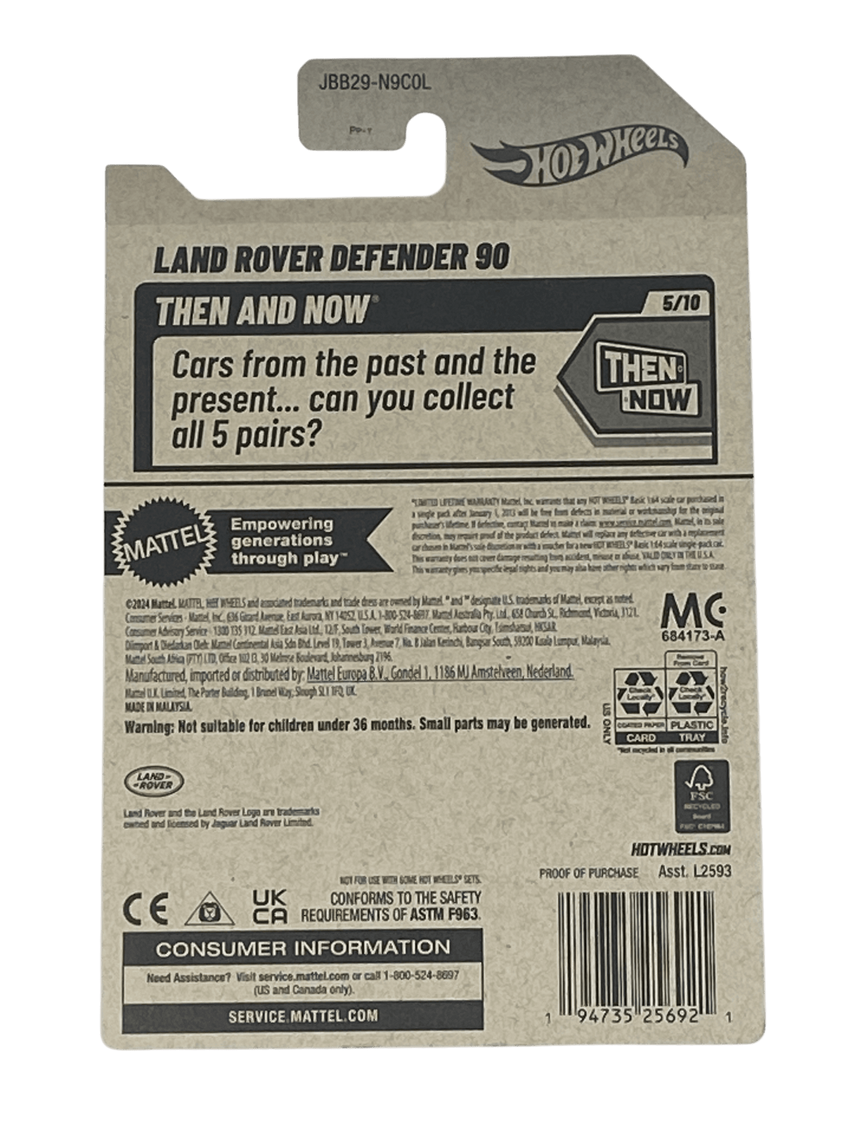 Hot Wheels | Land Rover Defender 90 | Tan Diecast Model | Then And Now 5 Of 10