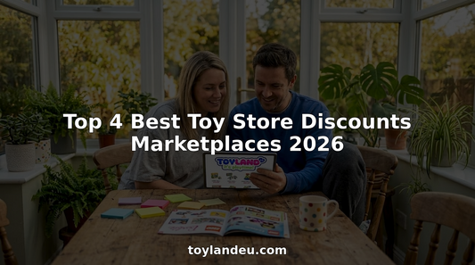 Parents searching toy discounts at kitchen table