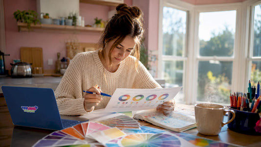 Psychologist studying color emotion charts